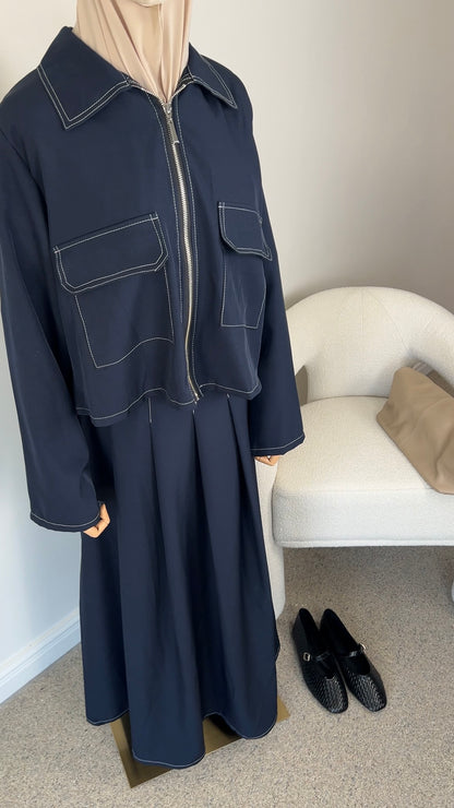 DENIM SKIRT SET NAVY