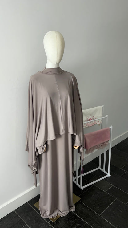 JERSEY CAPE SET TAUPE