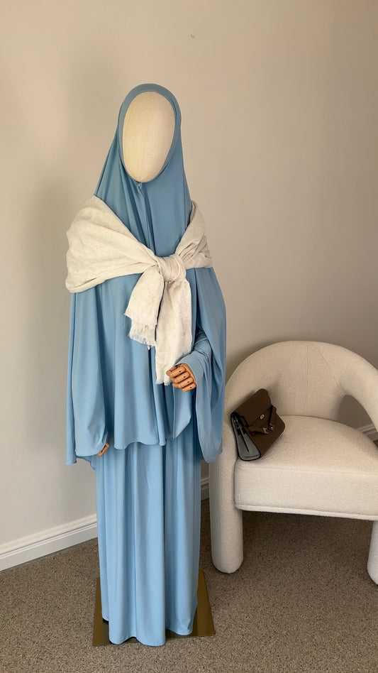 SKIRT KHIMAR SET BLUE