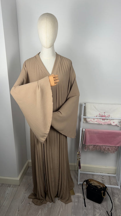 TAUPE PLEATED DRESS