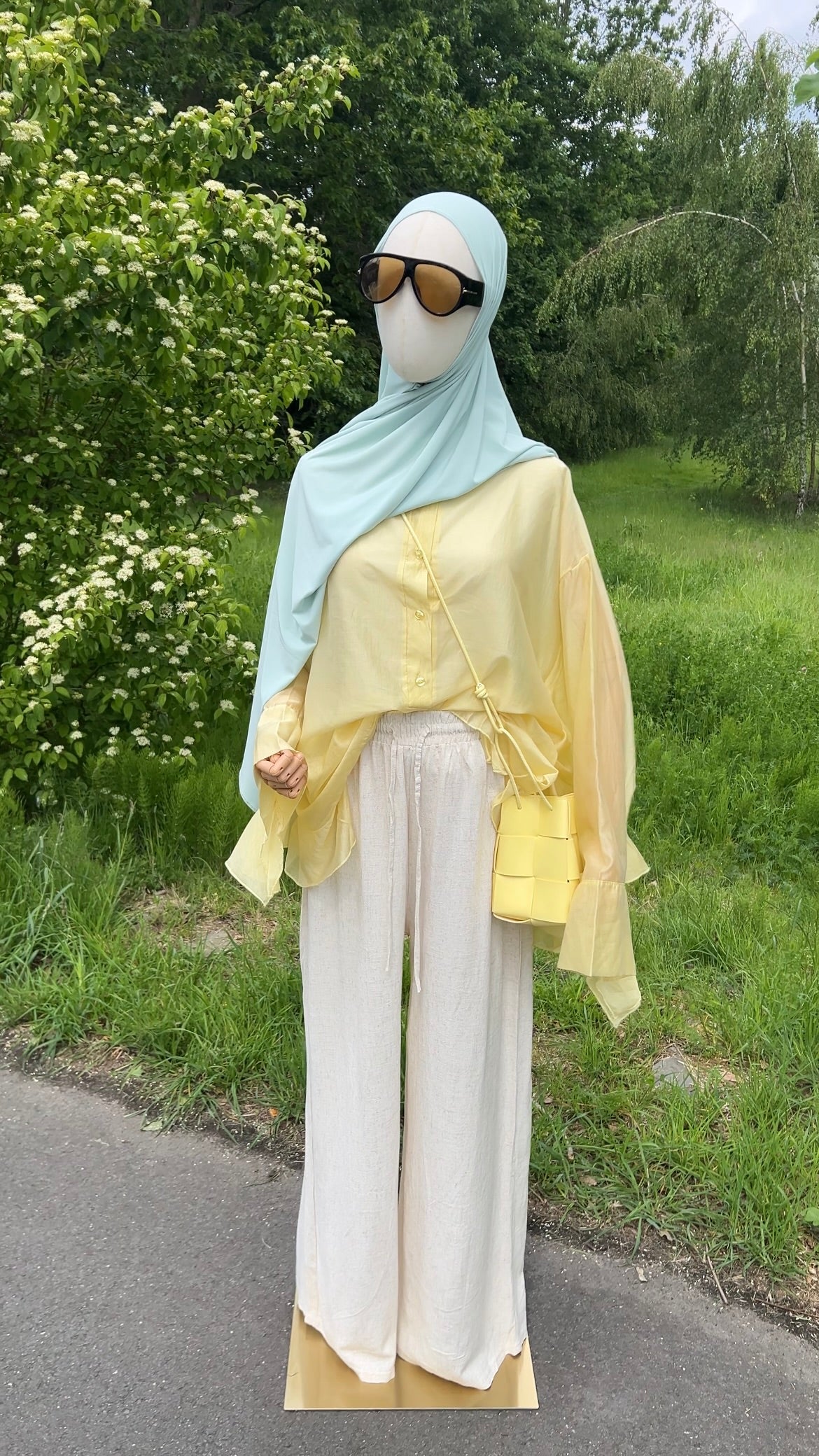 LINEN EFFECT PANTS BEIGE