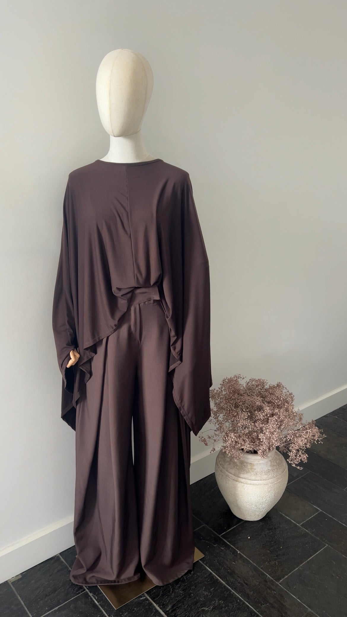 DRAPED TROUSERS DARK BROWN (TALL PROOF)