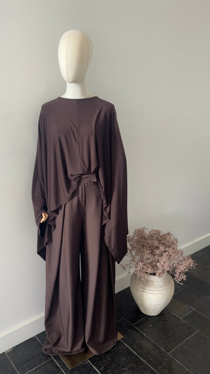 DRAPED TROUSERS DARK BROWN (TALL PROOF)
