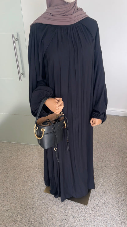 SOFT VISCOSE ABAYA BLACK