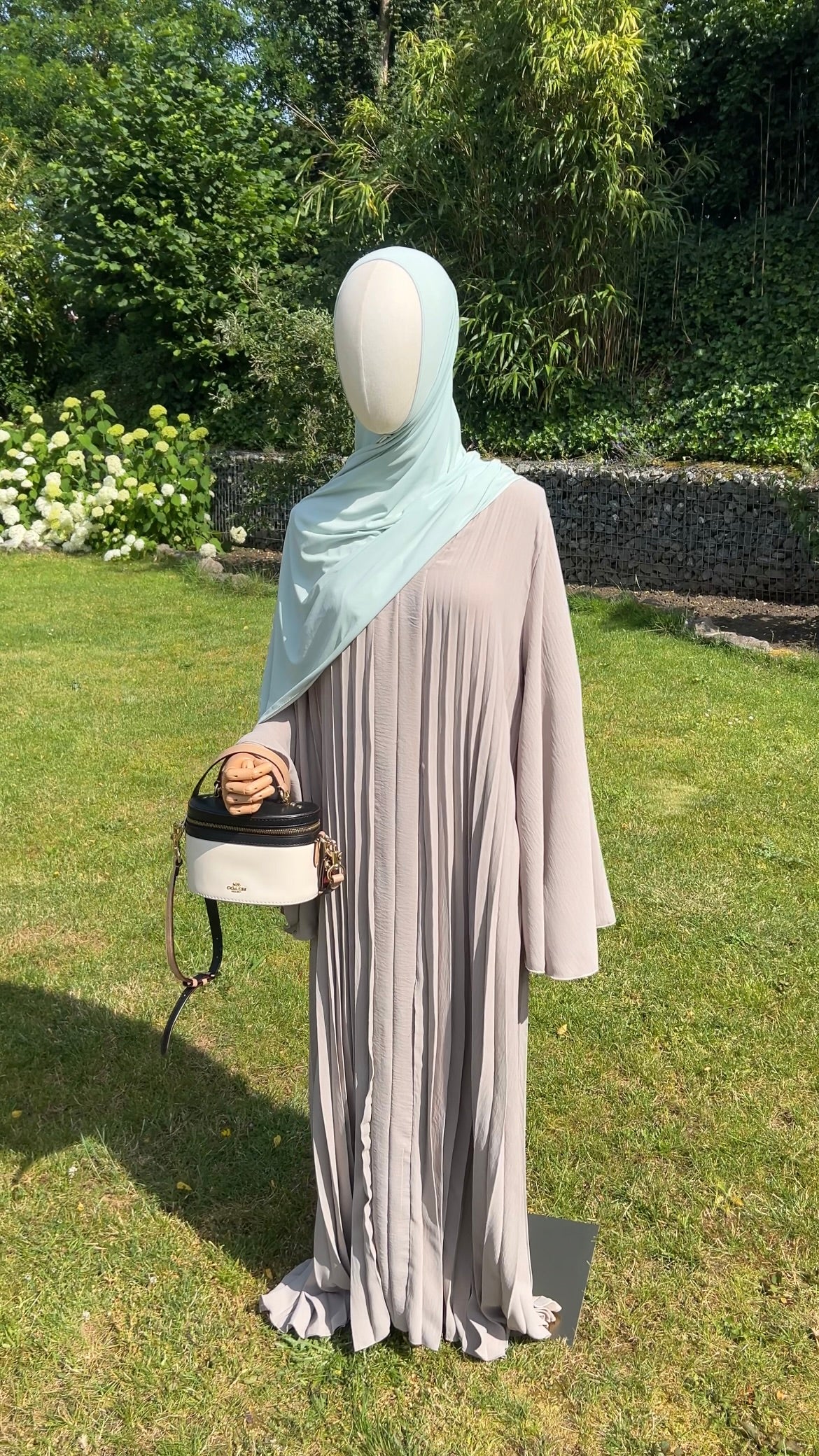 PLEATED DRESS TAUPE