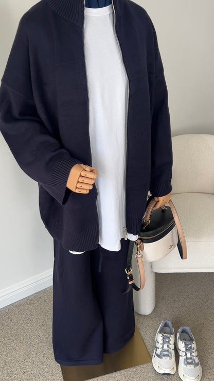 ZIP KNITTED SET NAVY