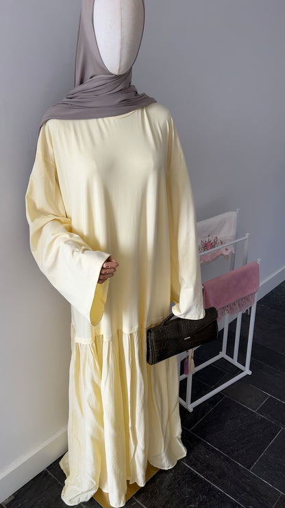 LONGSLEEVE RUFFLE DRESS BUTTER YELLOW