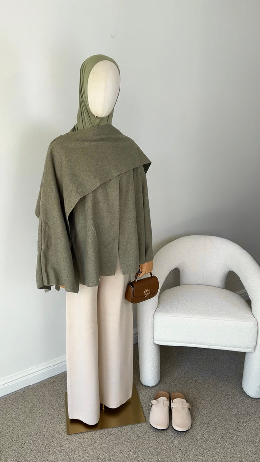 SCARF PONCHO GREEN