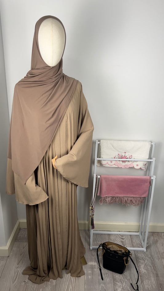 TAUPE PLEATED DRESS