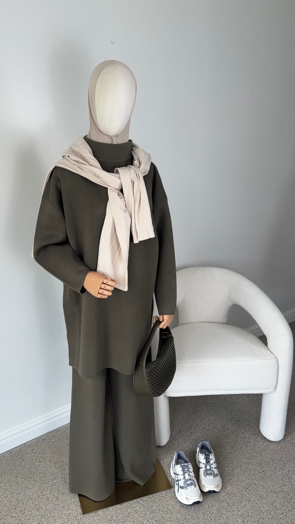 COTTON KNITTED SET KHAKI