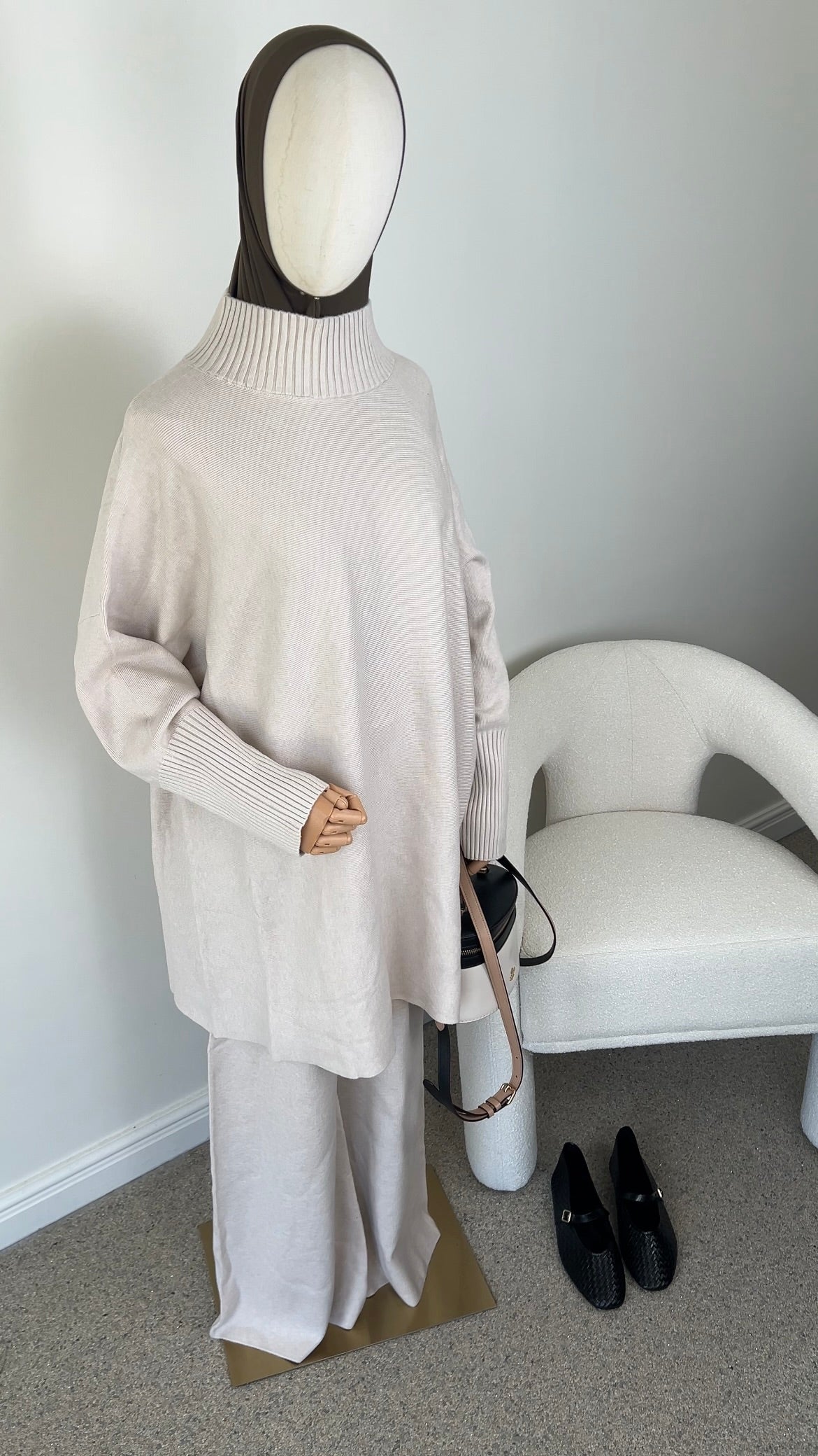ELEGANT KNIT SET BEIGE