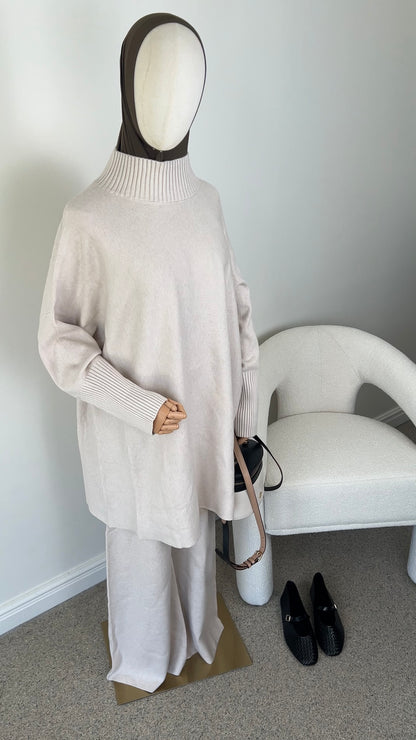 ELEGANT KNIT SET BEIGE