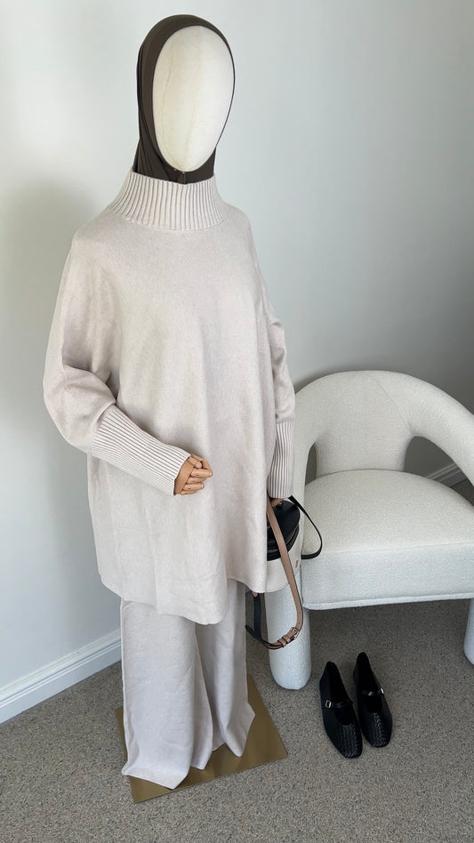 ELEGANT KNIT SET BEIGE