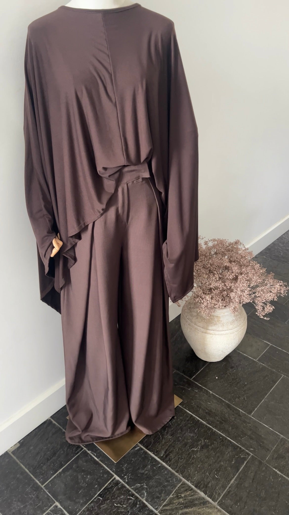 DRAPED TROUSERS DARK BROWN (TALL PROOF)