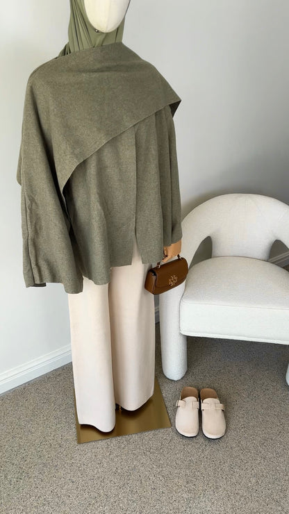 SCARF PONCHO GREEN