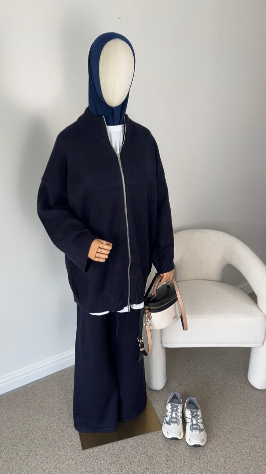 ZIP KNITTED SET NAVY (NO RESTOCK ANYMORE)