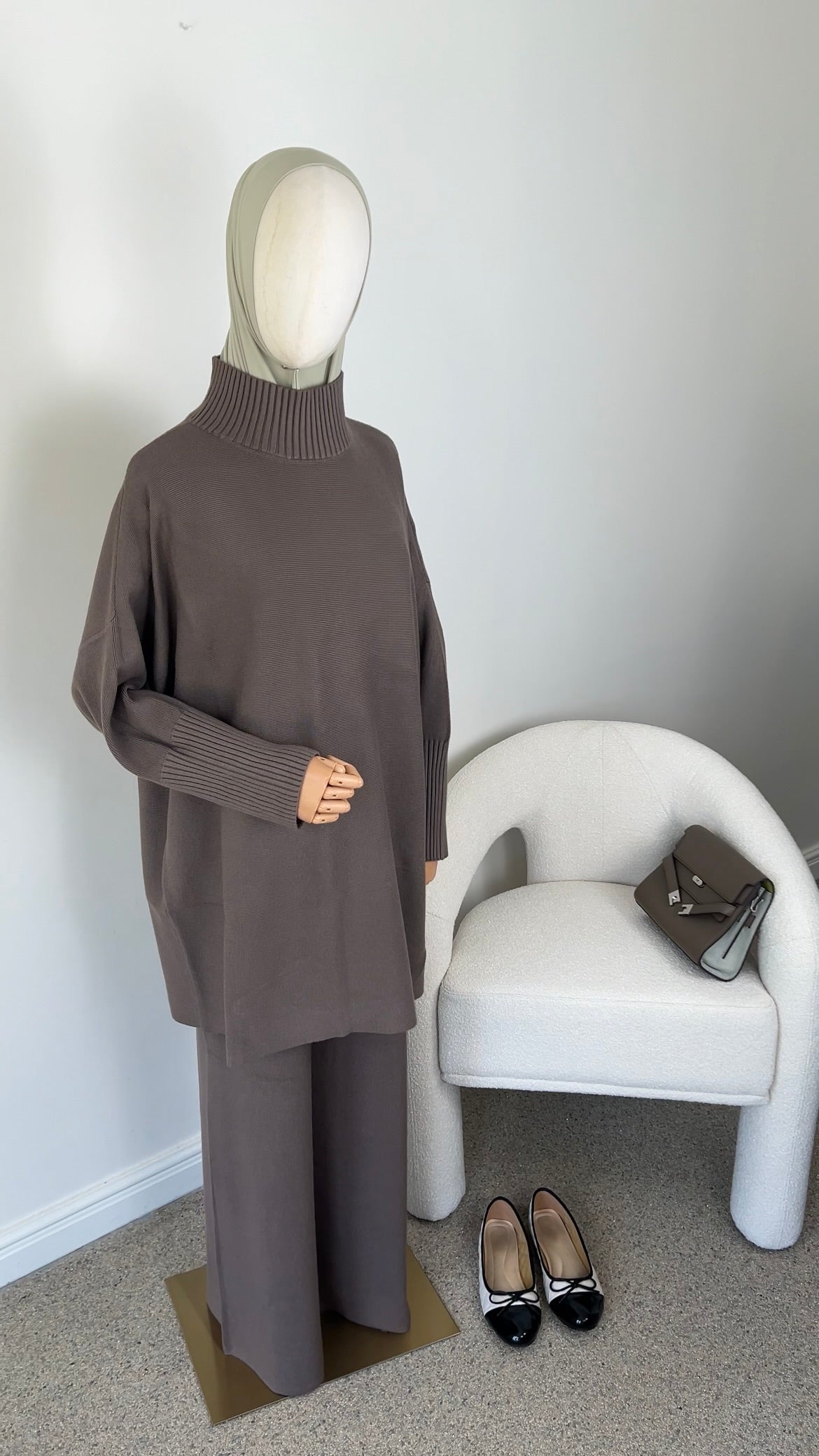ELEGANT KNIT SET TAUPE