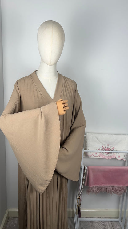 TAUPE PLEATED DRESS