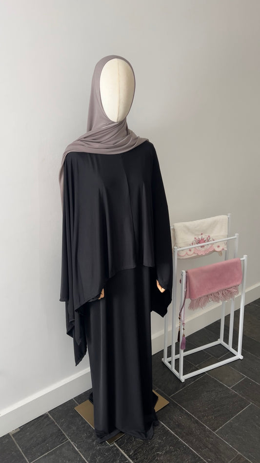 JERSEY CAPE SET BLACK