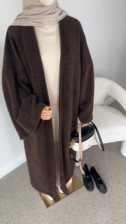 TEDDY ABAYA COAT BROWN