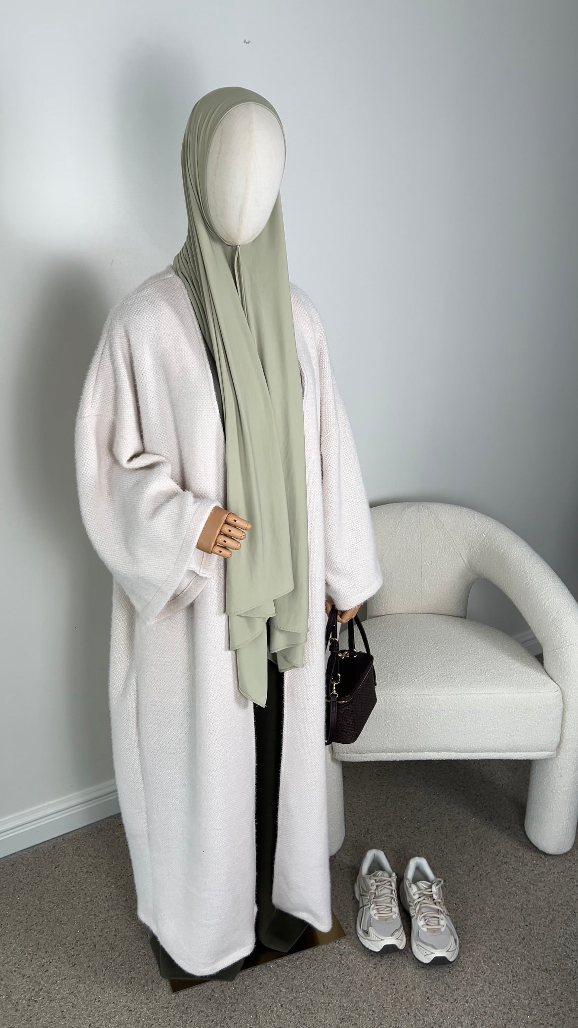 TEDDY ABAYA COAT WHITE