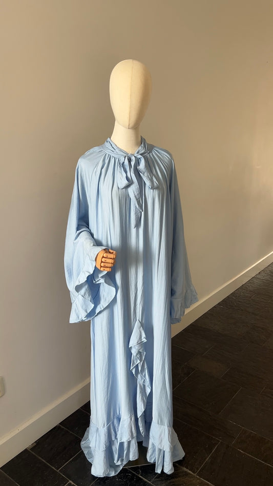 AIRY RUFFLE DRESS BLUE
