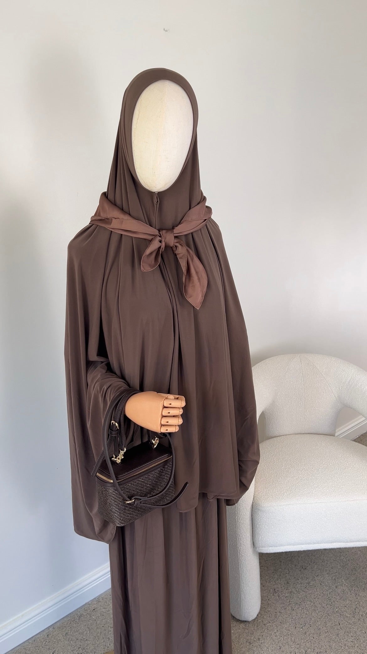 SKIRT KHIMAR SET DARK BROWN