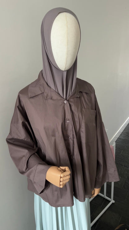 OVERSIZED SHIRT TAUPE