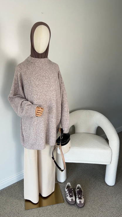 KNIT SWEATER TAUPE (RESTOCKING SOON)