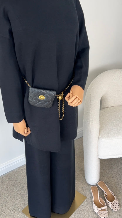 COTTON KNITTED SET BLACK