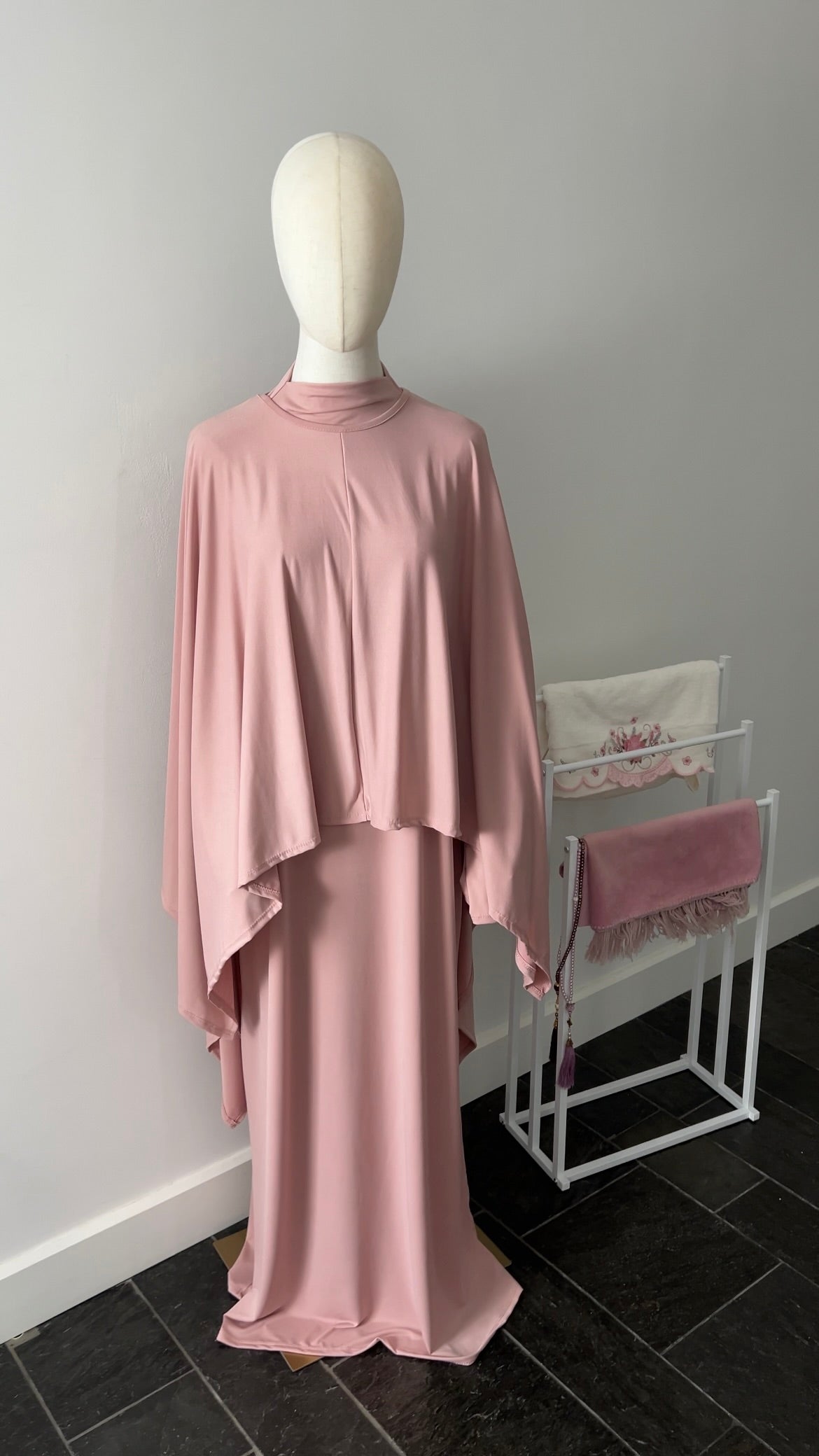 JERSEY CAPE SET PINK
