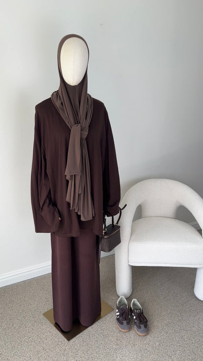 COTTON EXTRA LONGSLEEVE BROWN