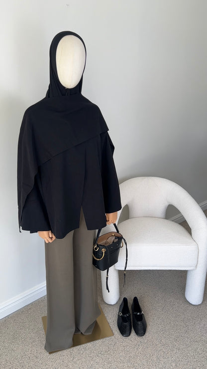 SCARF PONCHO BLACK
