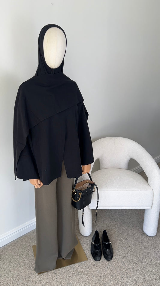 SCARF PONCHO BLACK