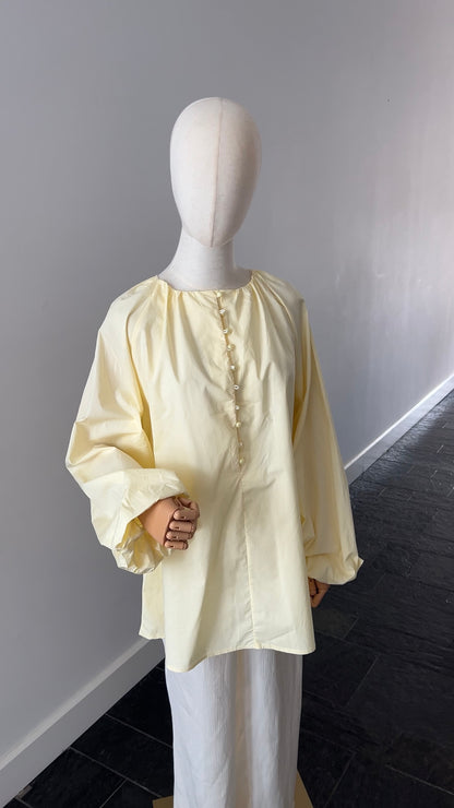 COTTON PUFF TOP BUTTER YELLOW