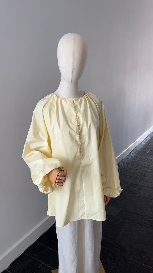 COTTON PUFF TOP BUTTER YELLOW