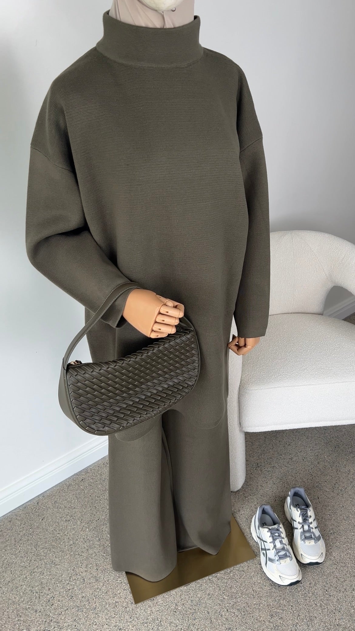 COTTON KNITTED SET KHAKI