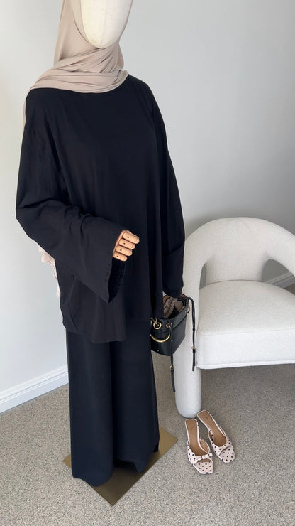 COTTON EXTRA LONGSLEEVE BLACK