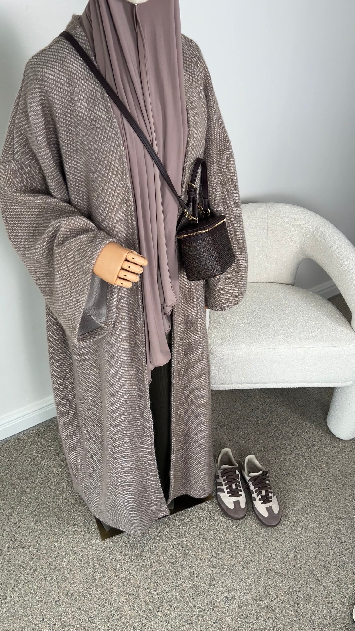 TEDDY ABAYA COAT TAUPE