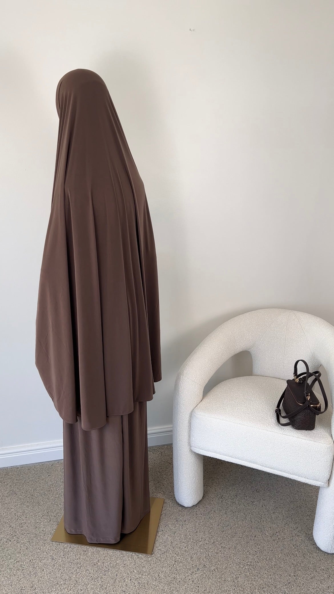 SKIRT KHIMAR SET DARK BROWN