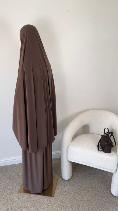 SKIRT KHIMAR SET DARK BROWN