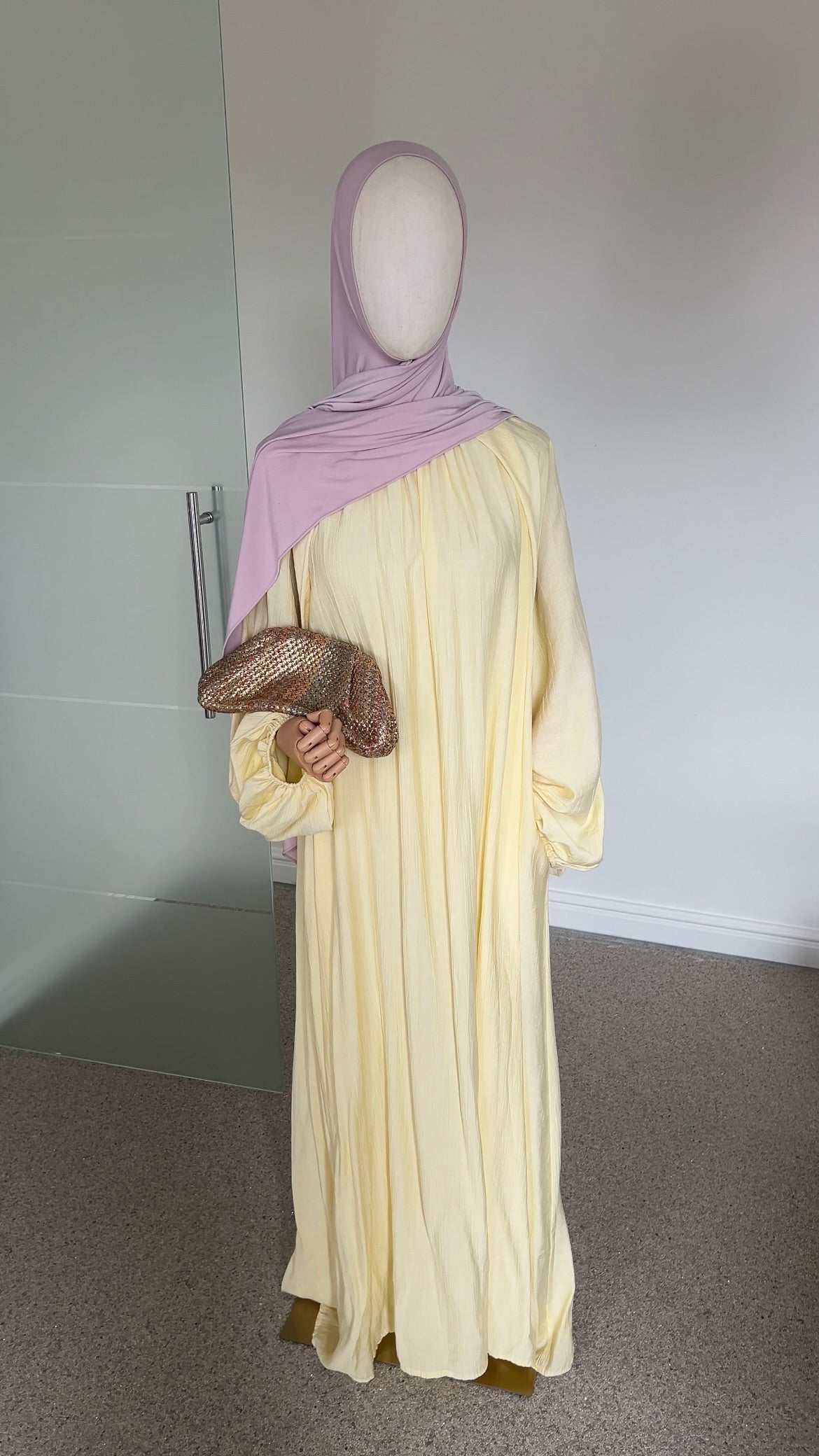 SOFT VISCOSE ABAYA YELLOW