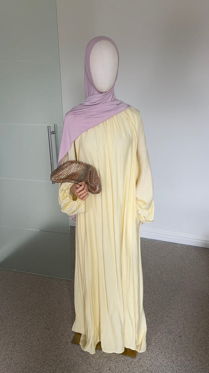 SOFT VISCOSE ABAYA YELLOW