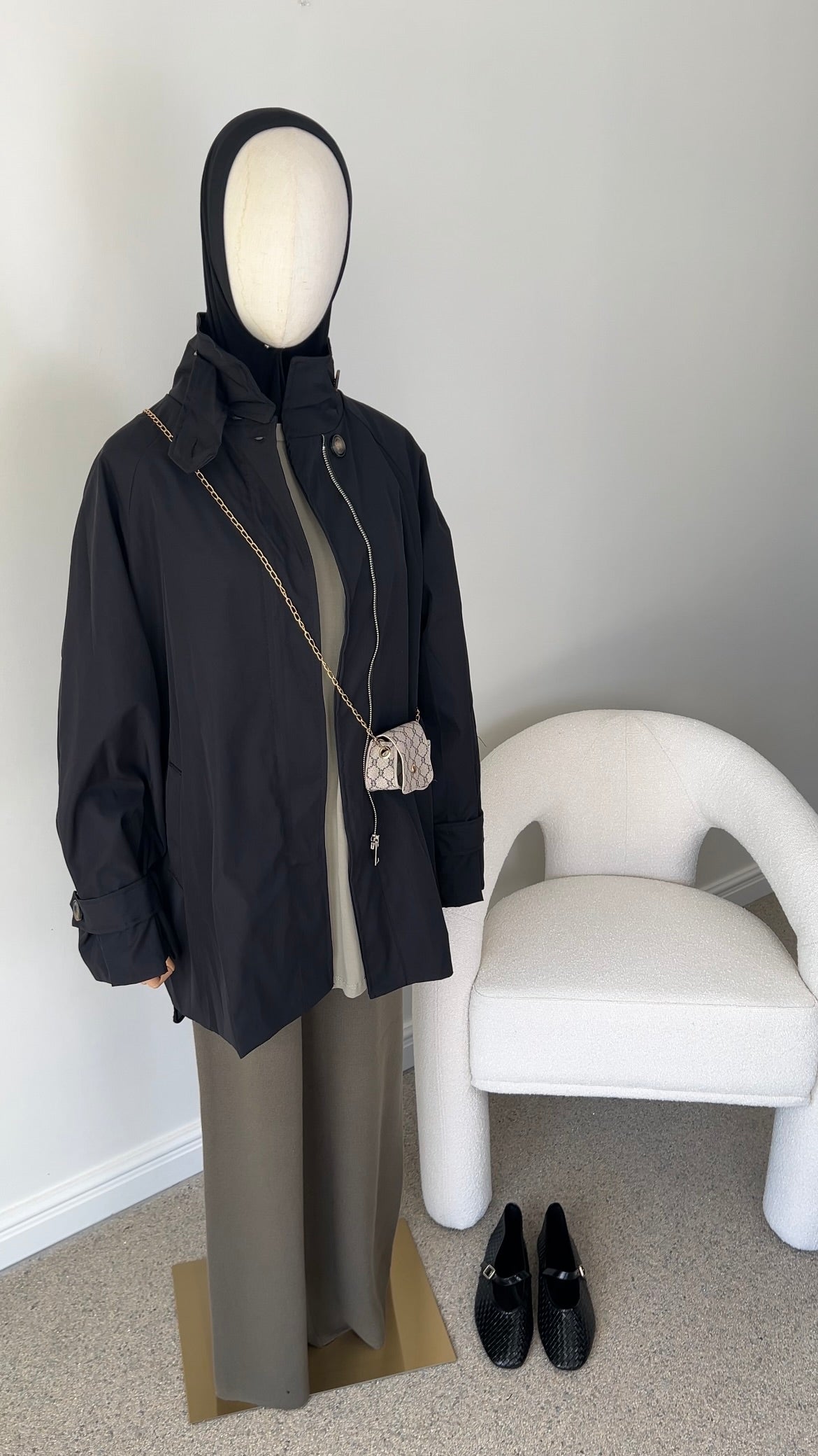 TRENCH COAT MIDI BLACK
