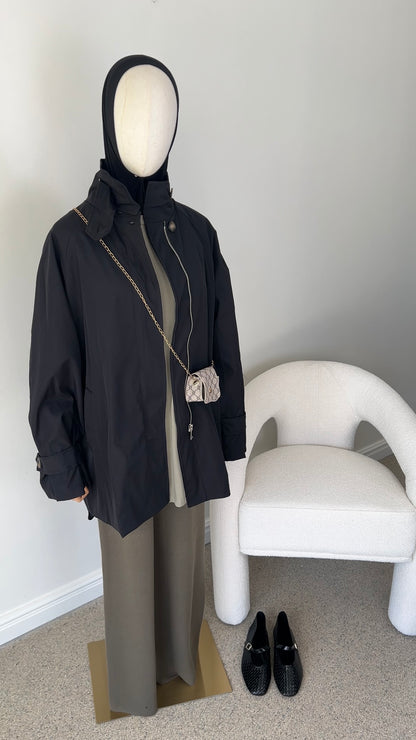 TRENCH COAT MIDI BLACK
