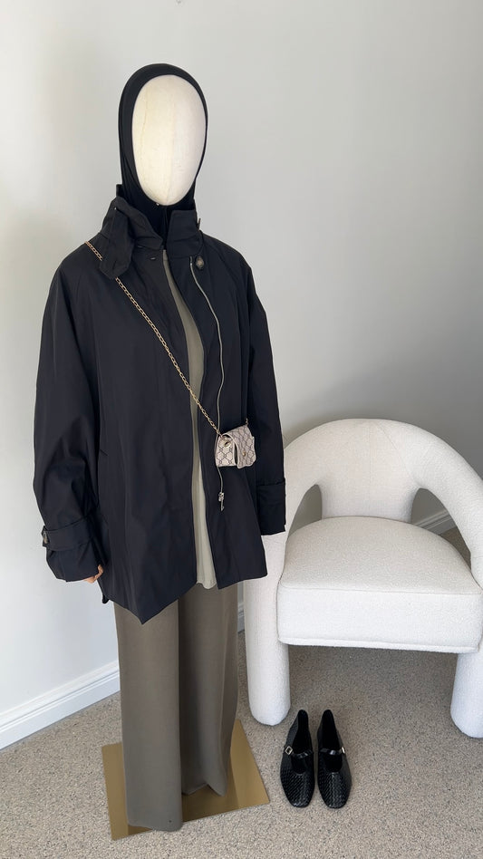 TRENCH COAT MIDI BLACK