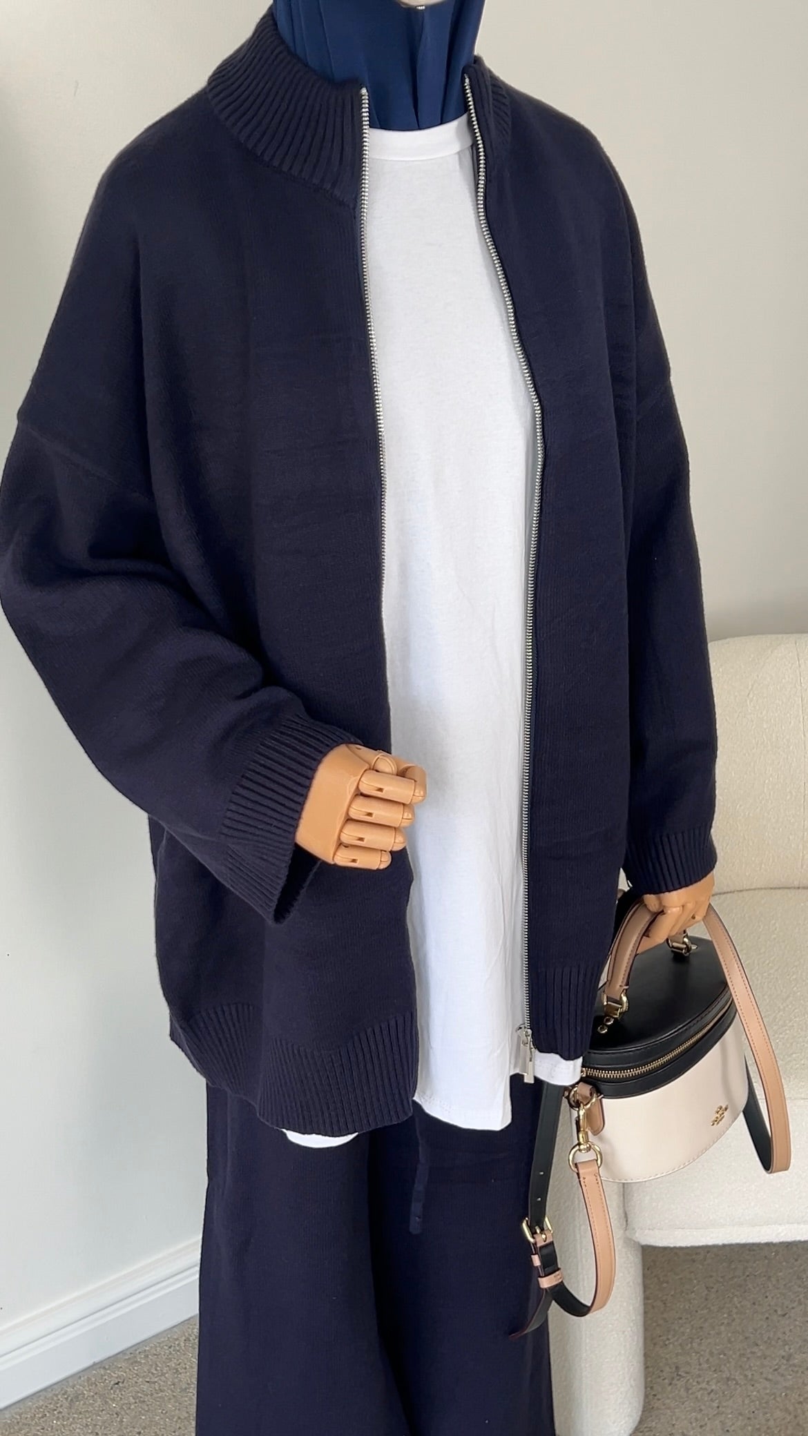 ZIP KNITTED SET NAVY