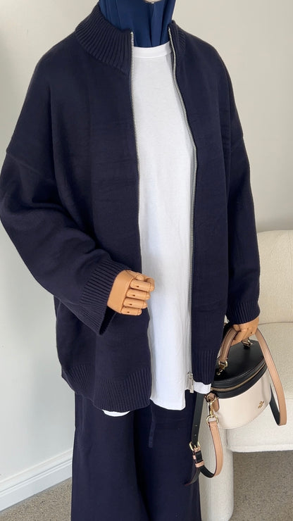 ZIP KNITTED SET NAVY