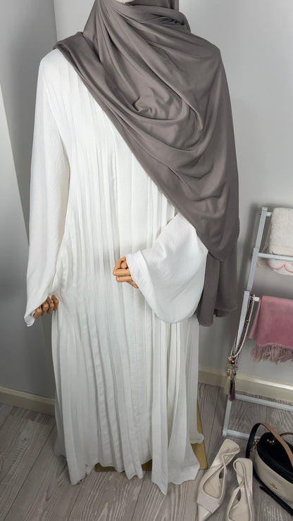 WHITE PLEATED DRESS