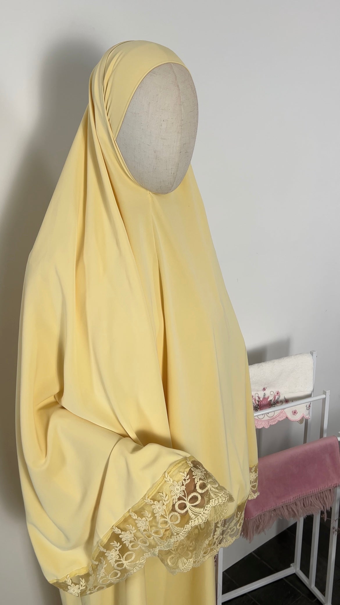 LACE KHIMAR SET BUTTERYELLOW